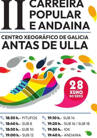 Fechas, información, programa, cartel, imágenes, mapa y ubicación de II Carreira Popular e Andaina - Centro Xeográfico de Galicia  en  Antas de Ulla