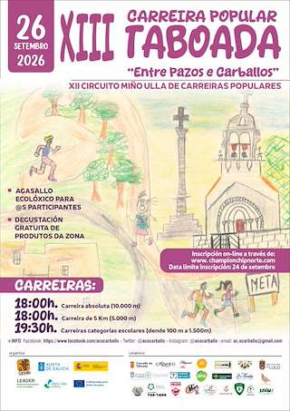 Fechas, información, programa, cartel, imágenes, mapa y ubicación de XIII Carreira Popular "Entre Pazos e Carballos" (2026) en Taboada