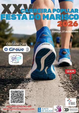 Fechas, información, programa, cartel, imágenes, mapa y ubicación de XXV Carreira Popular Festa do Marisco (2026) en O Grove