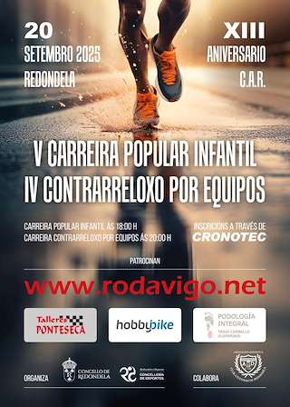 Fechas, información, programa, cartel, imágenes, mapa y ubicación de V Carreira Popular Infantil - IV Contrarreloj por Equipos  en  Redondela