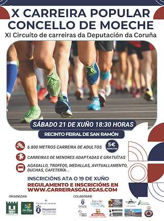 Fechas, información, programa, cartel, imágenes, mapa y ubicación de X Carreira Popular   en  Moeche