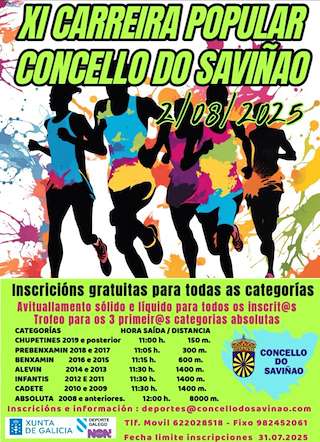 Fechas, información, programa, cartel, imágenes, mapa y ubicación de XI Carreira Popular  en  O Saviñao