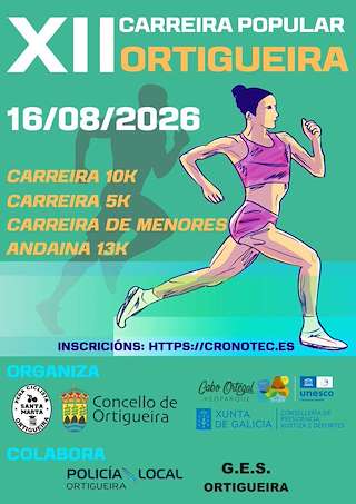 Fechas, información, programa, cartel, imágenes, mapa y ubicación de XII Carreira Popular (2026) en Ortigueira