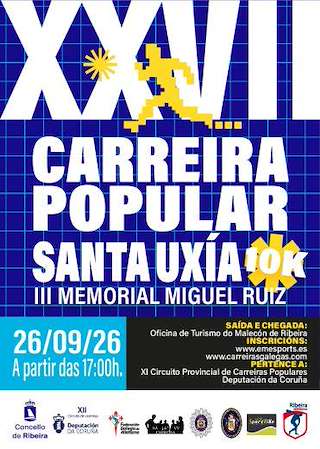 Fechas, información, programa, cartel, imágenes, mapa y ubicación de XXVII Carreira Popular Santa Uxía (2026) en Ribeira