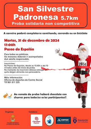 Fechas, información, programa, cartel, imágenes, mapa y ubicación de Carreira Solidaria de San Silvestre (2025)  en  Padrón