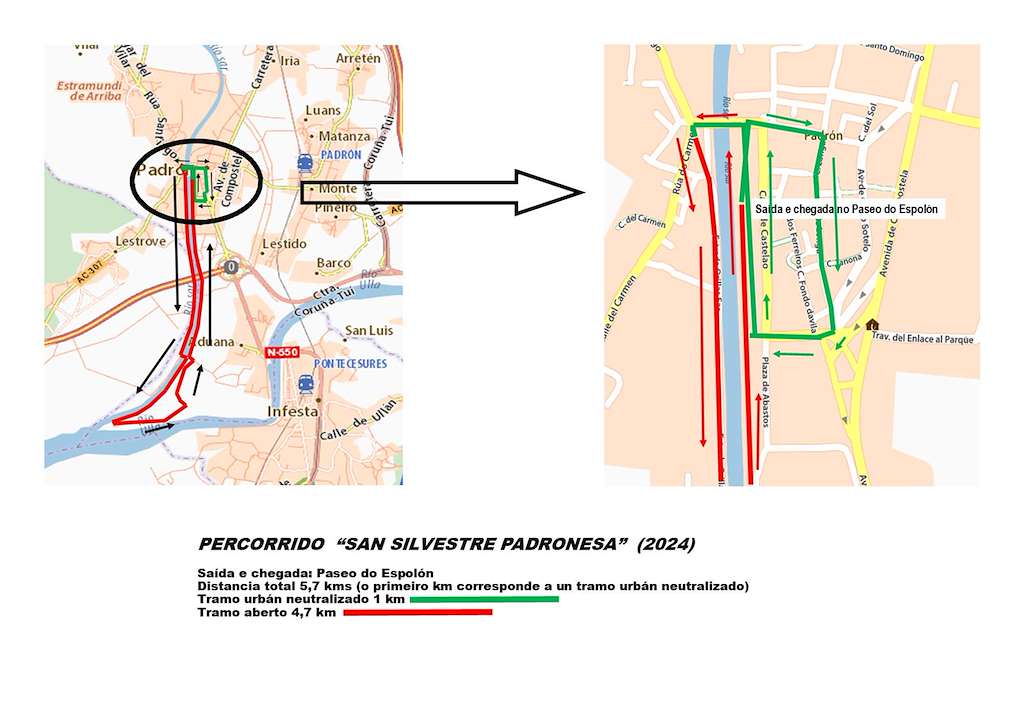 Carreira Solidaria de San Silvestre (2025) en Padrón
