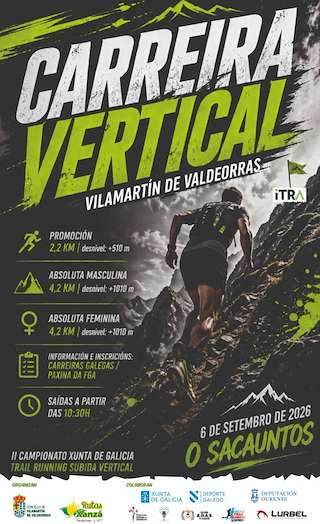 Fechas, información, programa, cartel, imágenes, mapa y ubicación de Carreira Vertical O Sacauntos (2026) en Vilamartín de Valdeorras