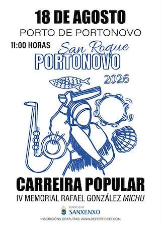 Fechas, información, programa, cartel, imágenes, mapa y ubicación de Carrera Popular de Portonovo - IV Memorial Rafael González "Michu" (2026)  en  Sanxenxo
