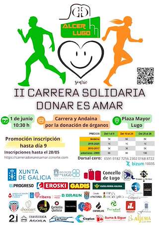 Fechas, información, programa, cartel, imágenes, mapa y ubicación de II Carrera Solidaria - Donar es Amar   en  Lugo