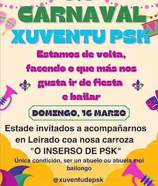 Fechas, información, programa, cartel, imágenes, mapa y ubicación de Carvanal Xuventu Psk  en  Salvaterra do Miño