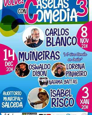 Fechas, información, programa, cartel, imágenes, mapa y ubicación de Caselas con C de Comedia - Carlos Blanco (2025)