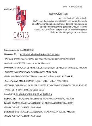 Castes - Feira Independente do Viño en Vilagarcía de Arousa