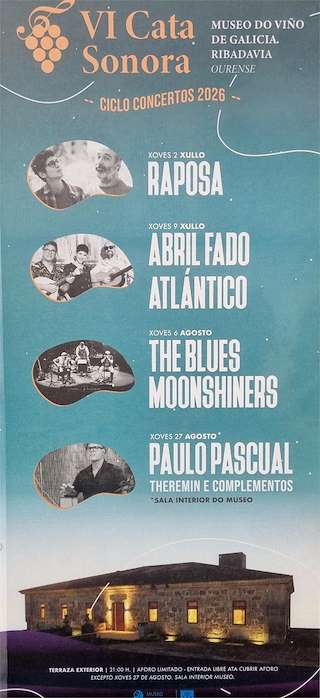 Fechas, información, programa, cartel, imágenes, mapa y ubicación de VI Cata Sonora  - Ciclo de Conciertos Acústicos (2026) en Ribadavia