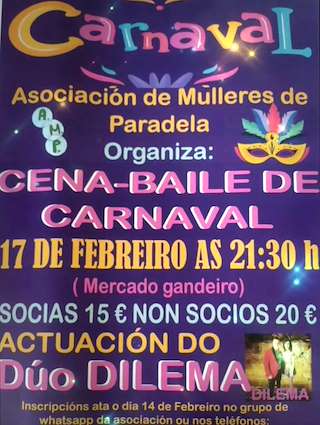 Comida -  Baile de Carnaval (2026) en Paradela