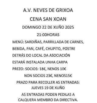 Cea de San Xoán de As Neves de Grixoa en San Amaro