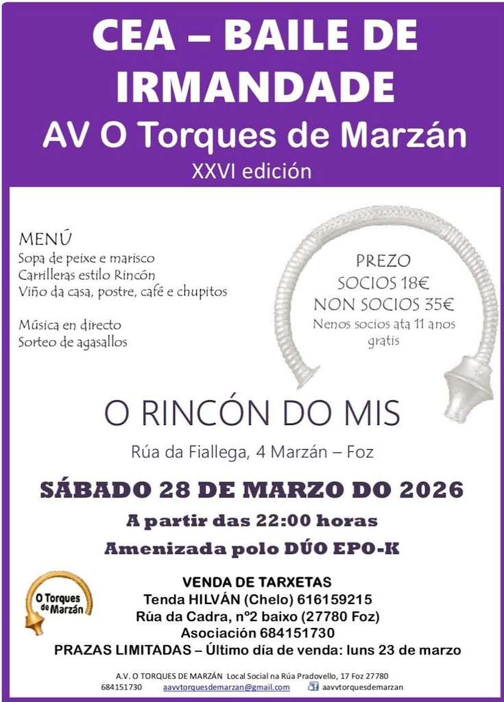 Cea Baile de Irmandade de Marzán (2026) en Foz