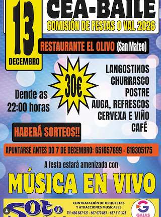 Fechas, información, programa, cartel, imágenes, mapa y ubicación de Cea - Baile de O Val (2025)  en  Narón