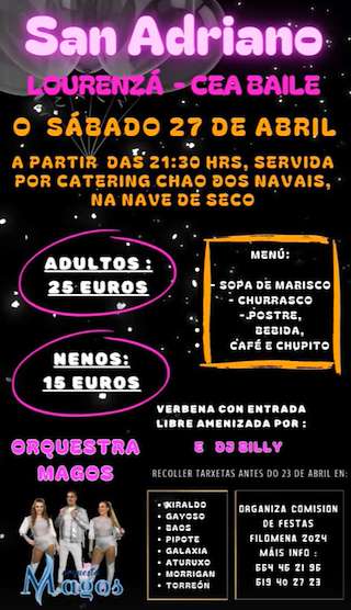 Fechas, información, programa, cartel, imágenes, mapa y ubicación de Cea-Baile de San Adriano   en  Lourenzá