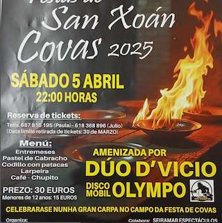 Fechas, información, programa, cartel, imágenes, mapa y ubicación de Cea Baile de San Xoan de Covas (2026)  en  Viveiro
