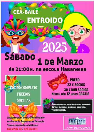 Fechas, información, programa, cartel, imágenes, mapa y ubicación de Cea - Baile do Entroido de Roupar  en  Xermade