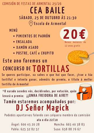 Fechas, información, programa, cartel, imágenes, mapa y ubicación de Cea e Baile de Armental  en  Vilasantar
