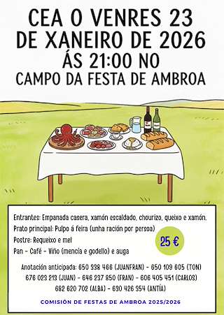 Fechas, información, programa, cartel, imágenes, mapa y ubicación de Cea Popular de Ambroa  en  Irixoa