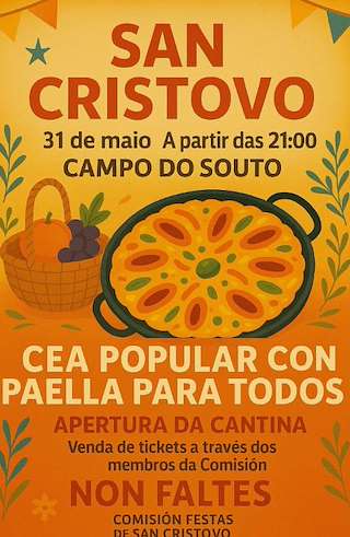 Fechas, información, programa, cartel, imágenes, mapa y ubicación de Cea Popular en San Cristovo  en  Ribadavia