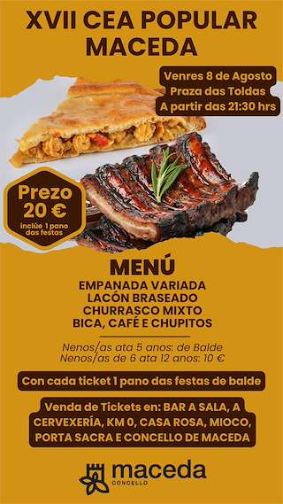 Fechas, información, programa, cartel, imágenes, mapa y ubicación de XVII Cea Popular  en  Maceda