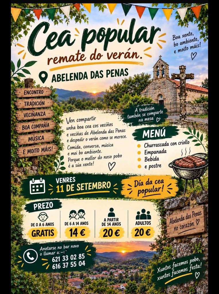 Cea Popular Remate do Verán de Abelenda das Penas (2026) en Carballeda de Avia