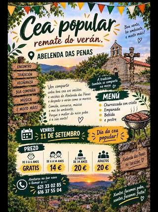 Fechas, información, programa, cartel, imágenes, mapa y ubicación de Cea Popular Remate do Verán de Abelenda das Penas (2026)  en  Carballeda de Avia