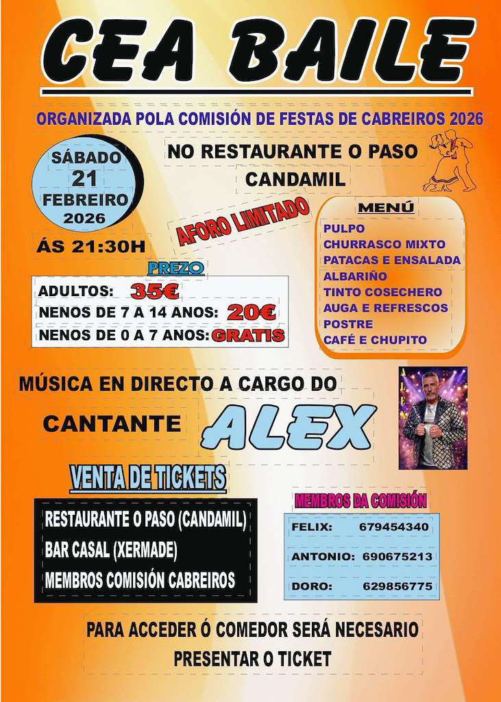 Cena-Baile de Cabreiros  (2026) en Xermade