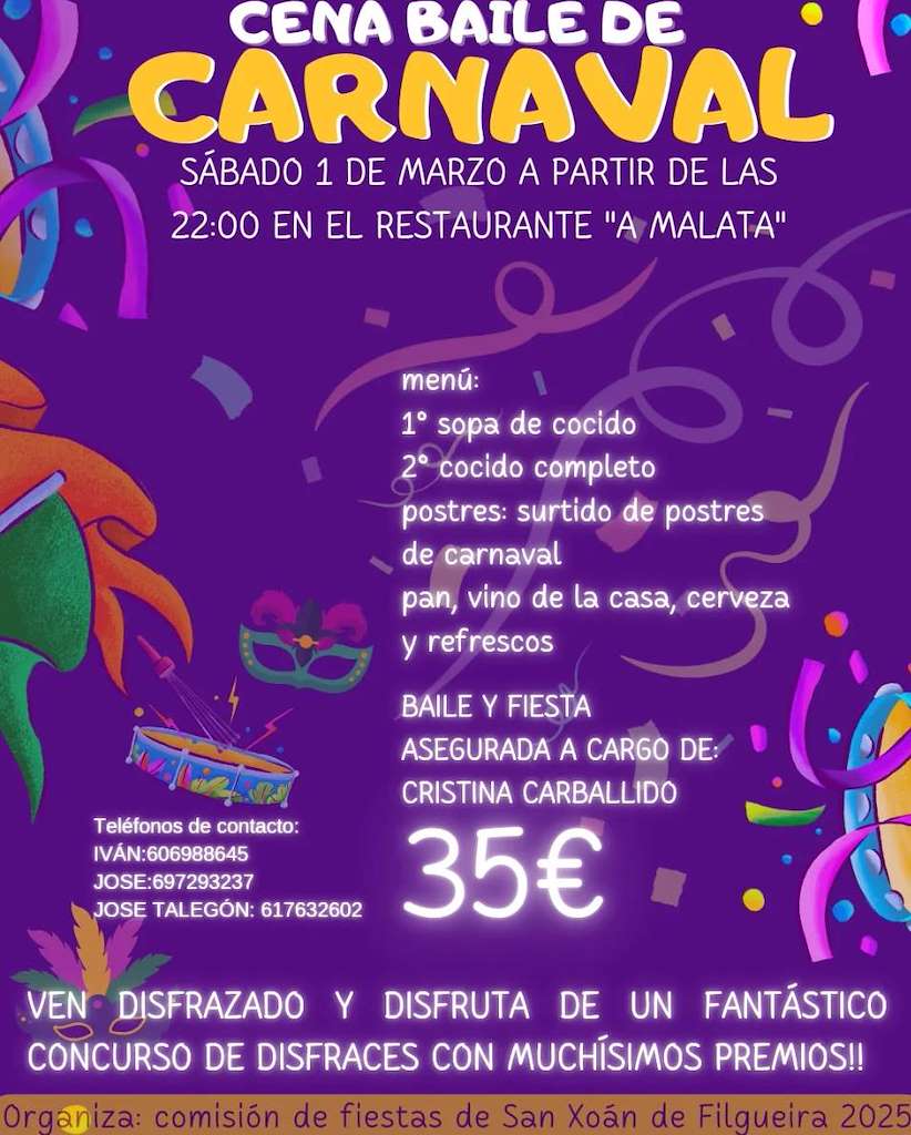 Cena Baile de Carnaval de Filgueira en Ferrol