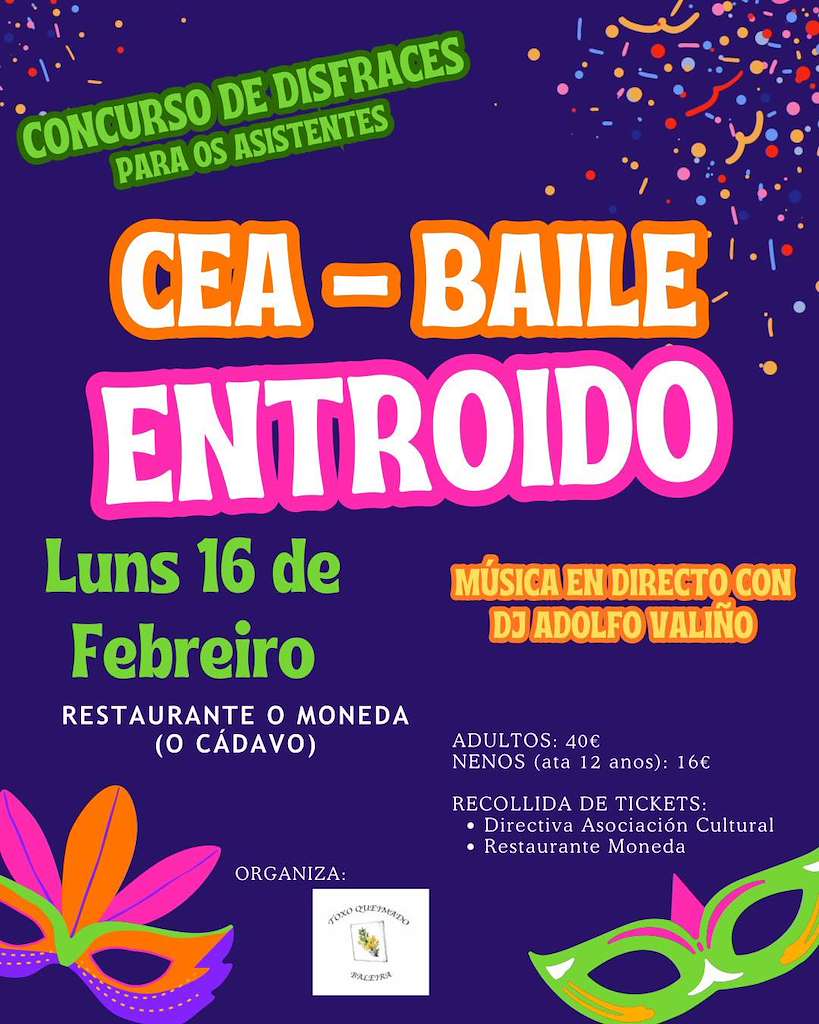 Cena - Baile de Carnaval de O Cádavo  (2026) en Baleira