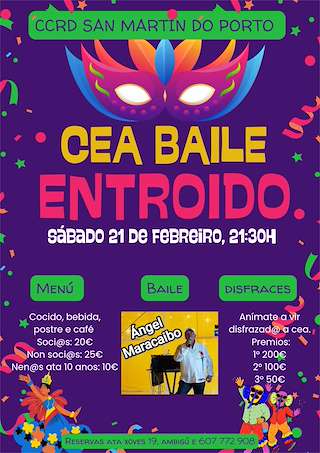Fechas, información, programa, cartel, imágenes, mapa y ubicación de Cena Baile de Carnaval de San Martín do Porto (2026)  en  Cabanas