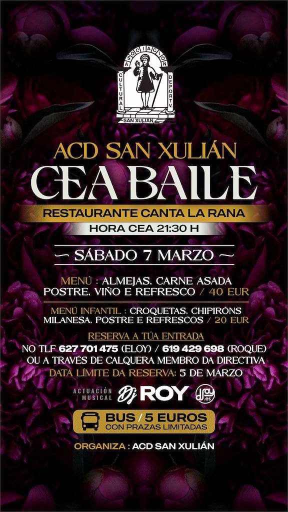 Cena Baile de la ACD San Xulián en Malpica de Bergantiños