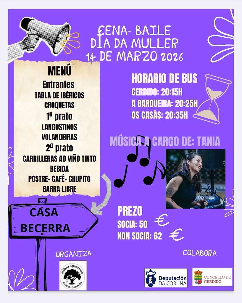 Cena Baile del Día de la Mujer en Cedeira