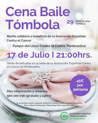 Fechas, información, programa, cartel, imágenes, mapa y ubicación de Cena Baile Tómbola  (2026)  en  Pontevedra