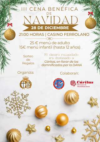 Fechas, información, programa, cartel, imágenes, mapa y ubicación de III Cena Benéfica de Navidad  en  Ferrol