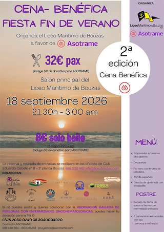 Fechas, información, programa, cartel, imágenes, mapa y ubicación de II Cena Benéfica Fin de Verano de Bouzas (2026) en Vigo