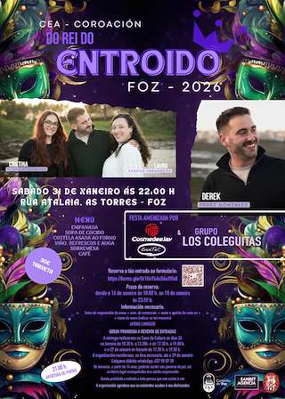 Fechas, información, programa, cartel, imágenes, mapa y ubicación de Cena - Coronación del Rey del Carnaval (2026)  en  Foz