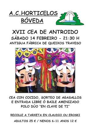 Fechas, información, programa, cartel, imágenes, mapa y ubicación de XVII Cena de Carnaval (2026) en Bóveda