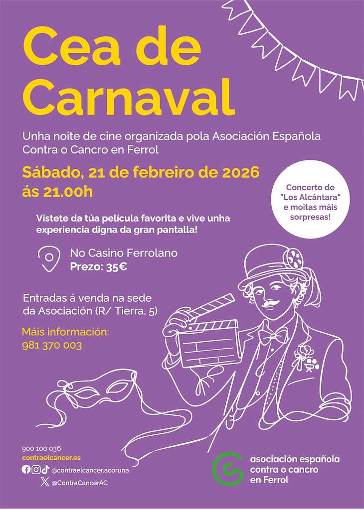 Cena de Carnaval de la AECC en Ferrol
