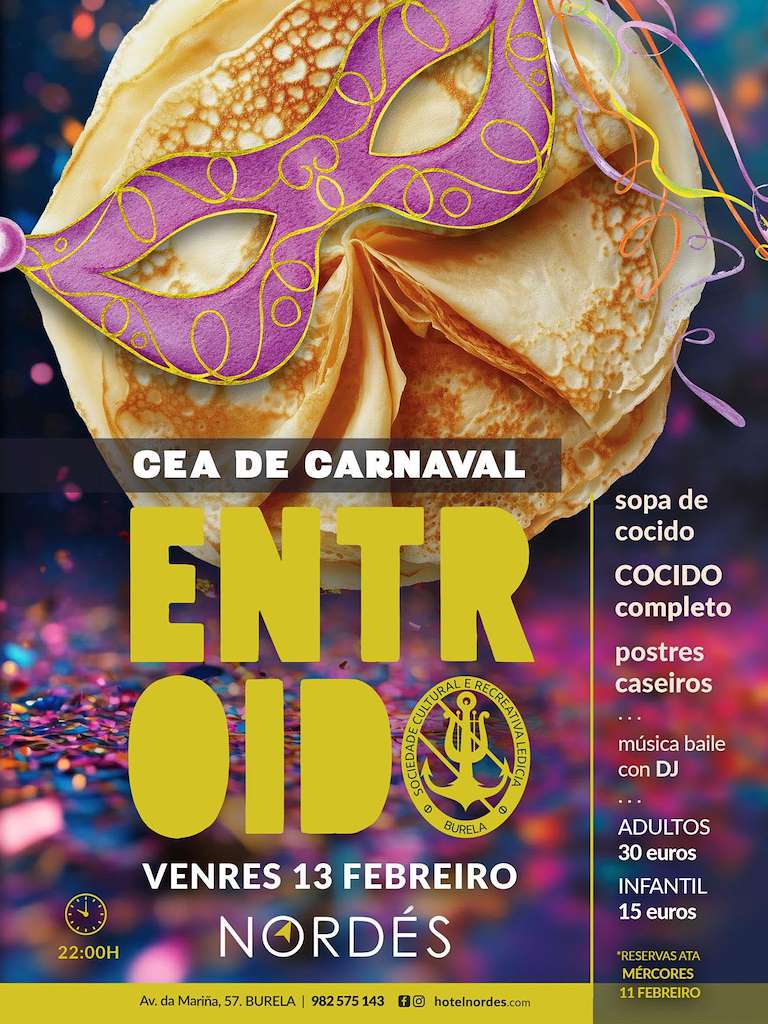 Cena de Carnaval de la S.C.R. Ledicia en Burela