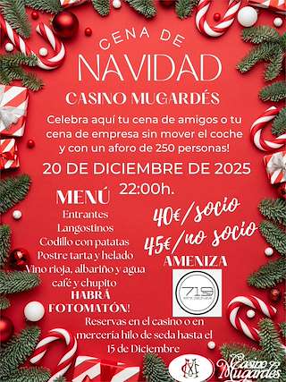Fechas, información, programa, cartel, imágenes, mapa y ubicación de Cena de Navidad del Casino (2025)  en  Mugardos