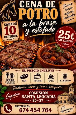 Fechas, información, programa, cartel, imágenes, mapa y ubicación de Cena de Potro a la Brasa y Estofado (2026)  en  O Porriño