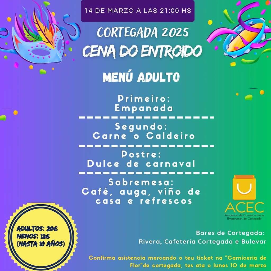 Cena do Entroido en Cortegada