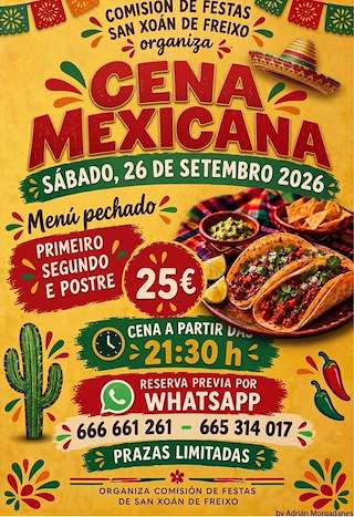 Fechas, información, programa, cartel, imágenes, mapa y ubicación de Cena Mexicana de Freixo  (2026) en Vigo