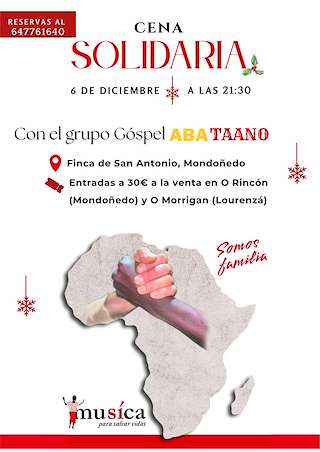 Fechas, información, programa, cartel, imágenes, mapa y ubicación de Cena Solidaria  (2025)  en  Mondoñedo