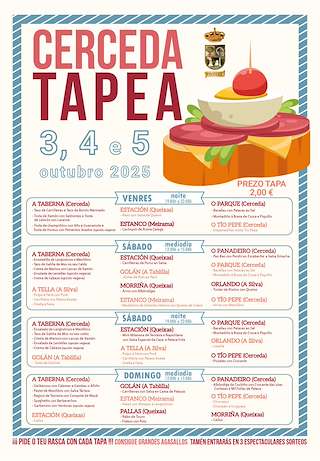Fechas, información, programa, cartel, imágenes, mapa y ubicación de Cerceda Tapea (2025)