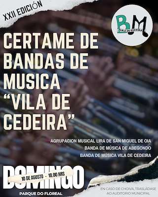 Fechas, información, programa, cartel, imágenes, mapa y ubicación de XXII Certame de Bandas de Música Vila de Cedeira